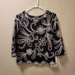 San Tropez west petite embroidered blouse